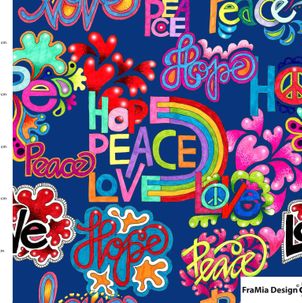 HOPE PEACE LOVE - Blue